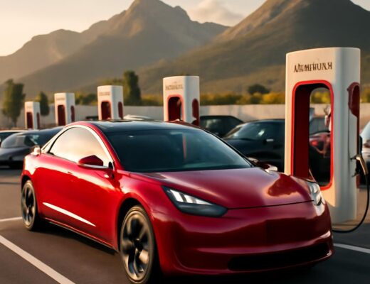 Tesla Supercharger sieť na Slovensku 2026 - Tesla Model 3 pri nabíjaní
