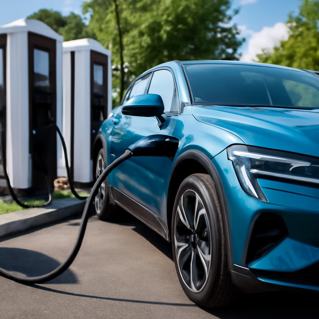 Elektromobil pri verejnej nabíjacej stanici – nabíjacie siete na Slovensku