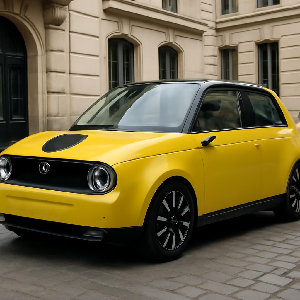 Renault 5 E-Tech elektromobil v retro dizajne na mestskej ulici