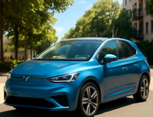 Elektromobil Renault Mégane E-Tech v meste v lete