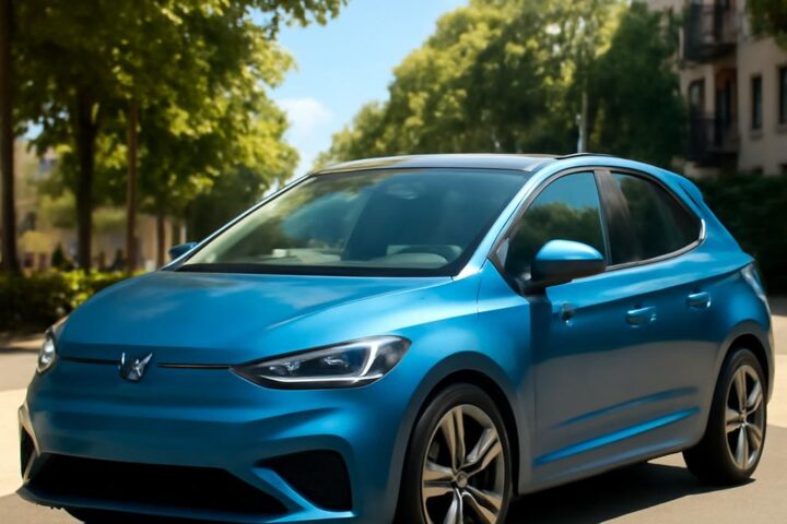 Elektromobil Renault Mégane E-Tech v meste v lete