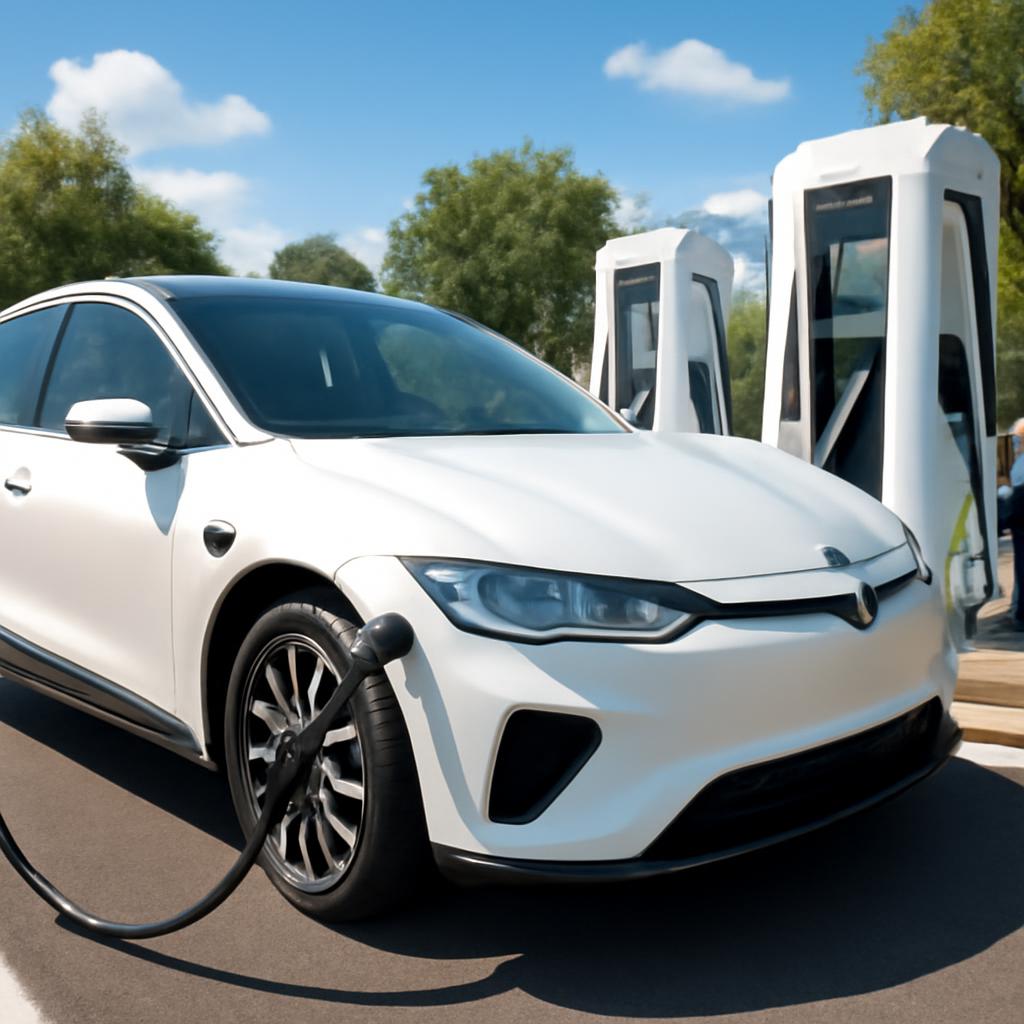 Verejné nabíjanie elektromobilu na rýchlonabíjacej stanici na Slovensku
