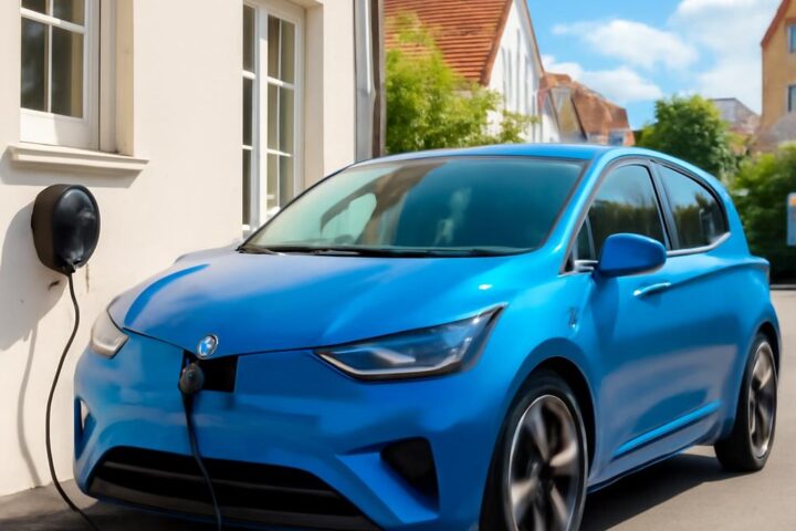 Elektromobil pri domácej nabíjacej stanici — dotácie na elektromobily na Slovensku 2026