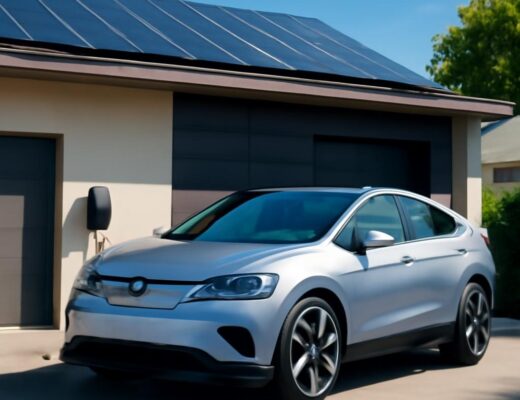 Elektromobil nabíjaný zo solárnych panelov na streche rodinného domu