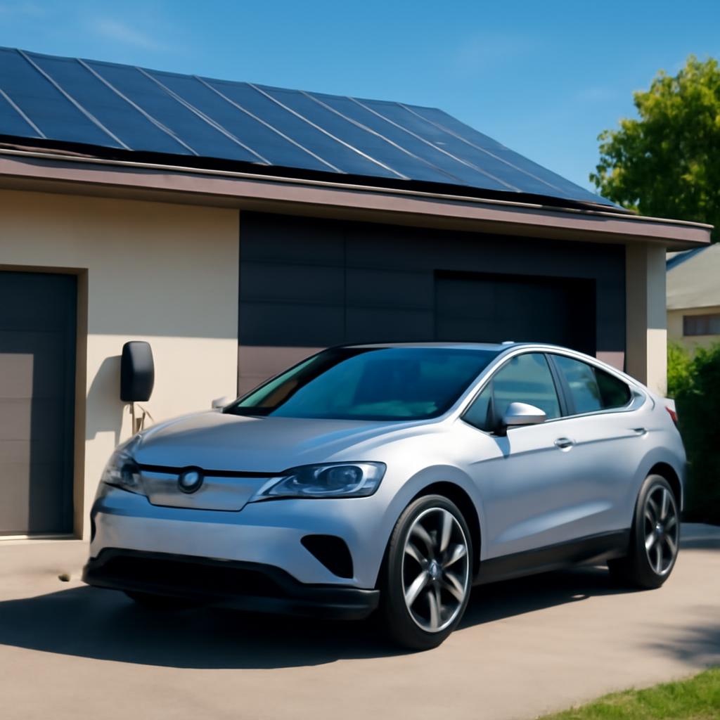 Elektromobil nabíjaný zo solárnych panelov na streche rodinného domu