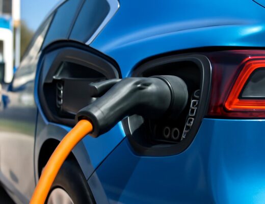 Nabíjací konektor CCS zapojený do elektromobilu