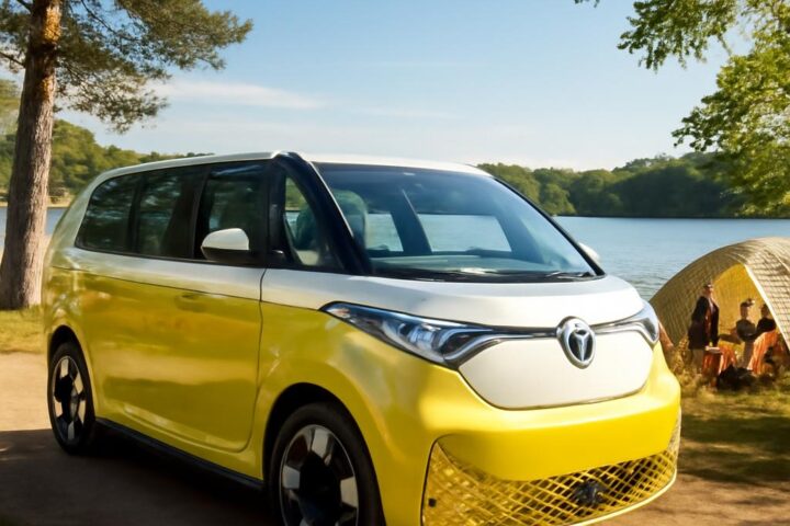 Volkswagen ID. Buzz – elektrický rodinný van v letnej prírode
